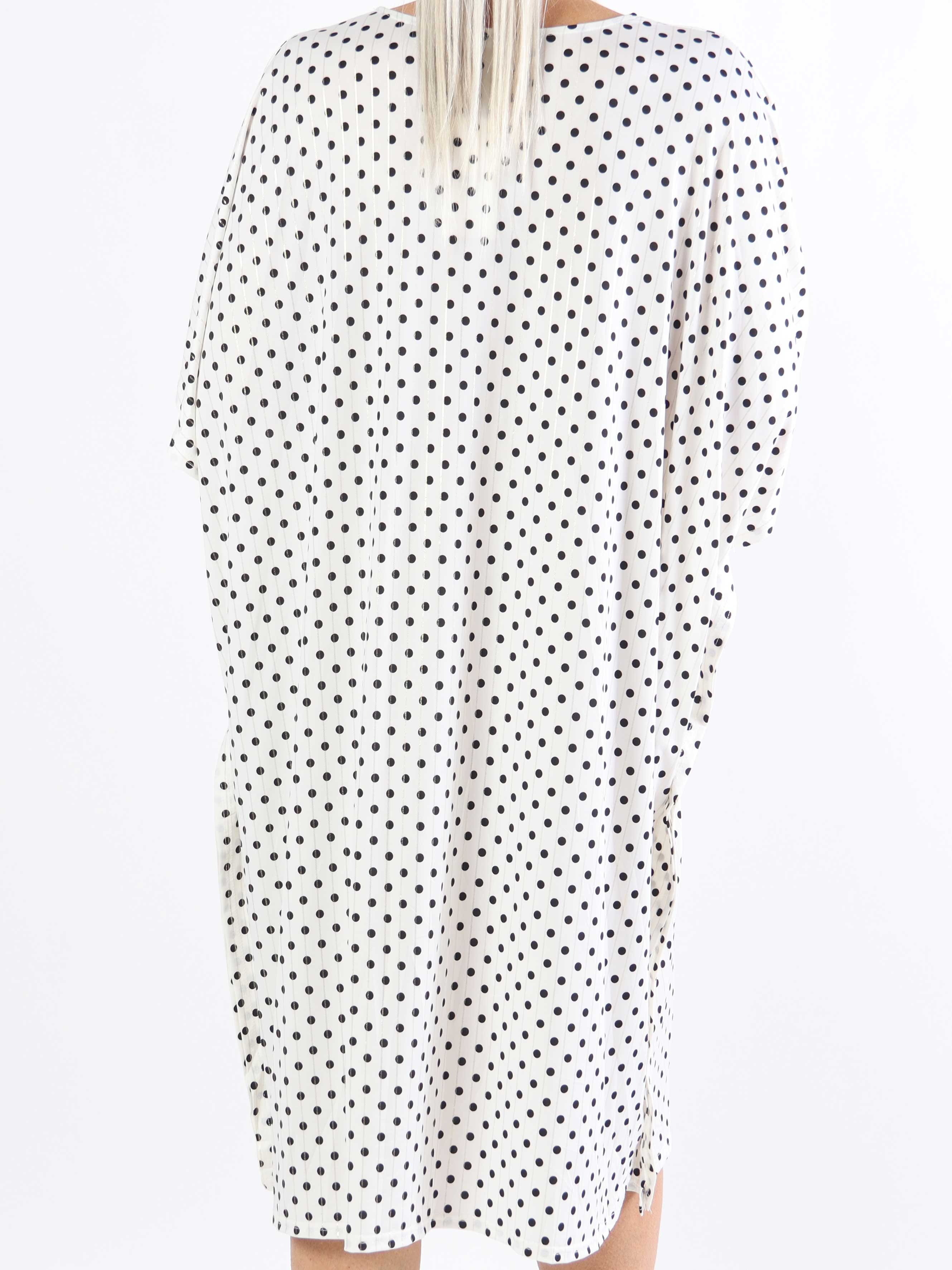 Azmina Dot - Elastisk plus size tunikakjole i loose fit